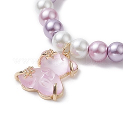 Set di braccialetti elastici con perline rotonde in perline di vetro 3 pz 3 colori&nbsp;BJEW-JB09328