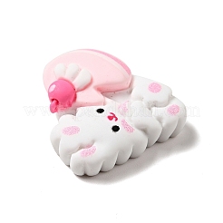 Кабошоны из непрозрачной смолы с милым кроликом и декодированием&nbsp;LS-RESI-B012-03B