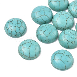 Fornituras artesanales teñidos turquesa sintética espalda plana cúpula cabujones&nbsp;X-TURQ-S266-14mm-01