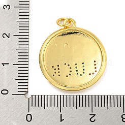 Настоящие 18к позолоченные латунные подвески с микропаве и кубическим цирконием&nbsp;KK-R159-38G