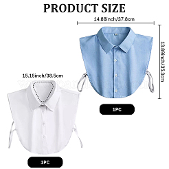 2шт. 2-х цветный съемный полиэстеровый женский накладной воротник&nbsp;DIY-CP0013-12B