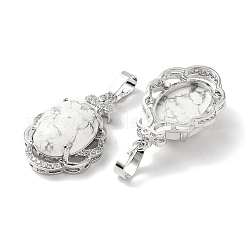 Овальные подвески из натурального говлита&nbsp;G-NH0025-15P-01