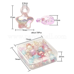 70шт 7 цвета прозрачные акриловые подвески с кракле набор&nbsp;MACR-YW0001-90