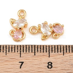Ciondoli in ottone con micro pavé di zirconi rosa&nbsp;CU-CBA804C-14G