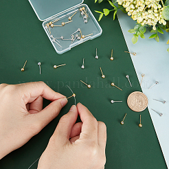 40 шт. 2 цвета латунная фурнитура для сережек-гвоздиков&nbsp;KK-PH0004-80