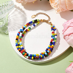 Трехслойные многонитевые браслеты из стеклянного бисера&nbsp;BJEW-JB10390