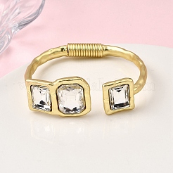 Браслеты-манжеты из сплава стекла для женщин&nbsp;RJEW-S637-01MG