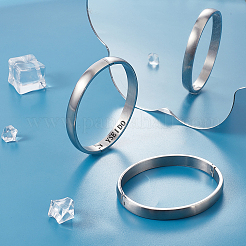 2 шт. простые браслеты из нержавеющей стали 304&nbsp;BJEW-UN0001-50