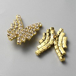 1-Loch-Strass-Ösenknöpfe aus Zinklegierung&nbsp;FIND-WH0152-110G