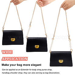 3 poignée de sac à main en plastique ABS imitation perle et chaîne en fer&nbsp;DIY-WR0002-70B