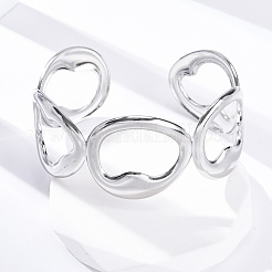 Браслеты-манжеты из нержавеющей стали 304 для женщин&nbsp;LS-BJEW-D306-07P