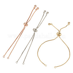 3шт 3 цвета латунная цепочка-слайдер для изготовления браслета&nbsp;KK-TA0003-12-RS