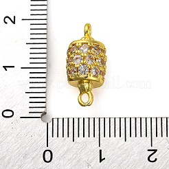 Breloques de connecteur de colonne creuse en laiton micro pavé de zircone cubique transparente&nbsp;KK-A230-05F-G