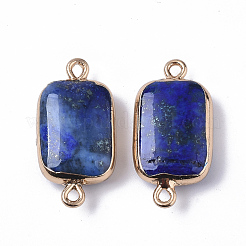Края позолоченные соединители из натурального лазурита&nbsp;X-G-S359-034A