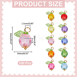 100шт. подвески из прозрачного акрила в виде тыквы&nbsp;PALLOY-ME00022