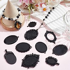 10 шт. 10 стиля овальных подвесок из сплава с кабошонами&nbsp;FIND-SC0009-96