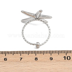 Anillos de puño abiertos ajustables de acero inoxidable 304 para mujer&nbsp;RJEW-K303-01P