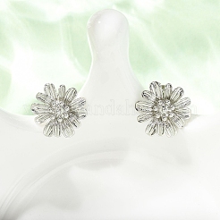 Valentinstag-Ohrstecker aus Messing mit Blumenmotiv&nbsp;EJEW-D351-03P