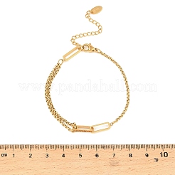 Rechteckige Gliederarmbänder aus Edelstahl 304&nbsp;BJEW-Z174-01G