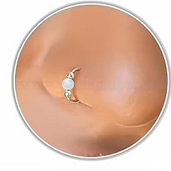 Anelli per il naso in acciaio inossidabile chirurgico 316l e opale sintetico rotondo&nbsp;WG47E0A-07