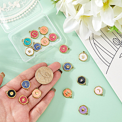 18 Stück 18 Stile Edelstahl-Emaille-Charms&nbsp;STAS-AR0002-72