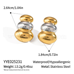 Zweifarbige Ohrstecker aus Edelstahl 304 für Damen&nbsp;FM7077