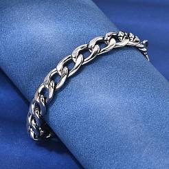 201 bracciali a catena a maglie piatte in acciaio inossidabile per uomo&nbsp;STAS-T077-22B-01P