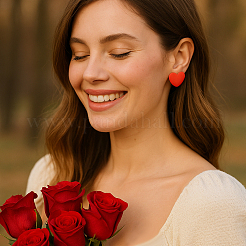 9 пара двухцветных акриловых сережек-гвоздиков&nbsp;EJEW-GO0002-05