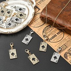 12pcs décorations de pendentif en strass en alliage&nbsp;HJEW-YW00546