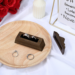 1 x Ring-Aufbewahrungsbox aus schwarzem Walnussholz mit magnetischem Deckel&nbsp;OBOX-PH0001-06