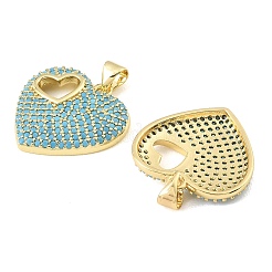 Messing Micro Pave Himmelblau Zirkonia Anhänger&nbsp;CU-CBA6938-07G-02