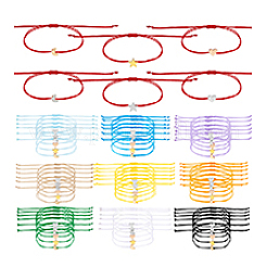 60шт 6-х цветные регулируемые плетеные браслеты из нейлоновой нити&nbsp;BJEW-PH01894