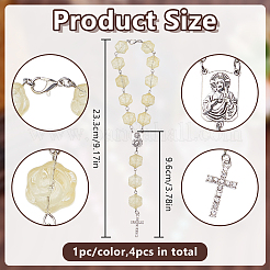 4 шт. стеклянная роза подвеска украшения&nbsp;HJEW-DR00243