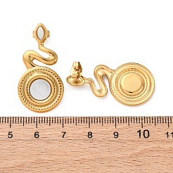 Серьги-гвоздики из натуральной белой ракушки из нержавеющей стали 304&nbsp;EJEW-Z103-03G-02