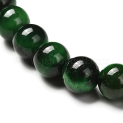 Braccialetti elasticizzati con perline rotonde in occhio di tigre naturale tinti e riscaldati&nbsp;BJEW-JB06654-01
