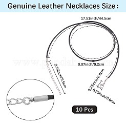 Изготовление 10 шт. круглых кожаных шнуров для ожерелий&nbsp;MAK-CL0001-01B