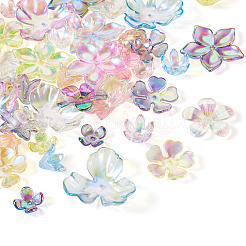 45 capuchon de perles en acrylique transparent de 9 couleurs.&nbsp;MACR-TA0001-92