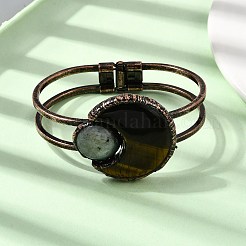 Браслеты из натурального тигрового глаза и лабрадорита для женщин&nbsp;BJEW-A043-01R-02