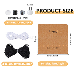 Наборы для самостоятельного изготовления браслетов из стеклянных бусин с азбукой Морзе&nbsp;DIY-DC0003-91