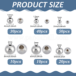 160 шт. 6 стиля из нержавеющей стали 304 с полусверленными бусинами&nbsp;FIND-PH0027-37