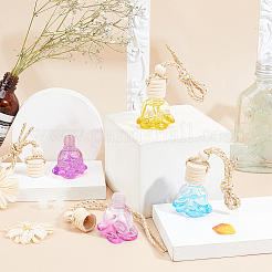 4 шт. 4-цветная подвеска в виде пустых флаконов для духов в форме розы&nbsp;HJEW-PH0001-15