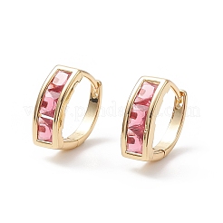 Orecchini a cerchio rettangolari con zirconi&nbsp;EJEW-B014-24G