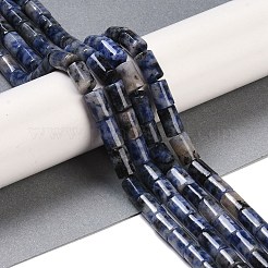 Fili di perle di diaspro macchia blu naturale&nbsp;G-C128-A27-01