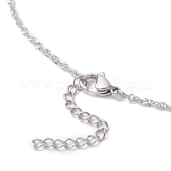 304 нержавеющая сталь пустой макраме мешочек кулон сингапурская цепочка ожерелье изготовление&nbsp;NJEW-JN05280