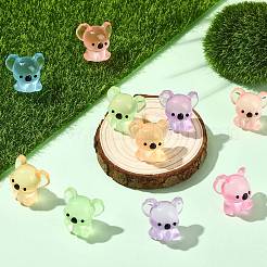 30 шт. 6-х цветные светящиеся смоляные украшения в виде коалы&nbsp;DJEW-CJ0001-18