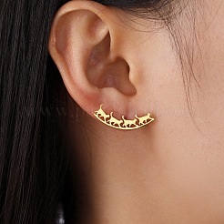 Серьги-гвоздики из нержавеющей стали 304&nbsp;LS-EJEW-H095-03G