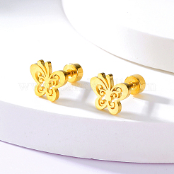 Серьги-гвоздики из нержавеющей стали 201 в форме бабочки для женщин&nbsp;QX4761