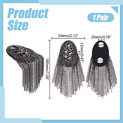2 pieza de charreteras de cadena con borlas de hierro&nbsp;DIY-HY0003-62B