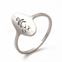 Anlaufgeschützter Fingerring aus 201 Edelstahl mit Yoga-Motiv für Damen&nbsp;RJEW-K239-16P