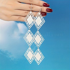 Серьги-подвески в форме ромба из сплава&nbsp;FS-WG9FBBE-01